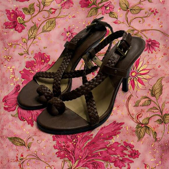 Michael Kors Shoes - Michael Kors Vintage Brown Leather 4” heels Perfect GoingOut Casual Heels size 7